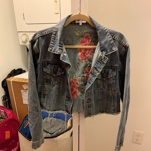 Jean jacket with floral